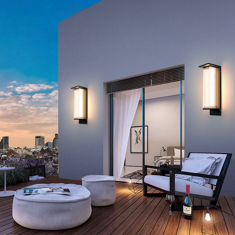 Contemporary Rectangular Solar LED Wall Sconce 1-Light