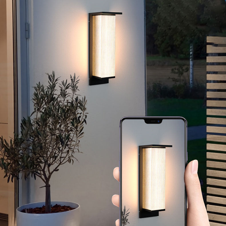 Contemporary Rectangular Solar LED Wall Sconce 1-Light