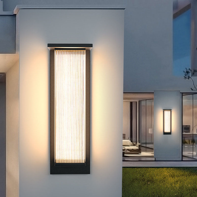 Contemporary Rectangular Solar LED Wall Sconce 1-Light