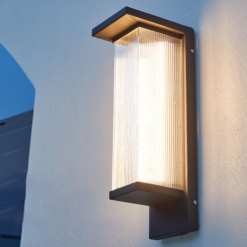 Contemporary Rectangular Solar LED Wall Sconce 1-Light