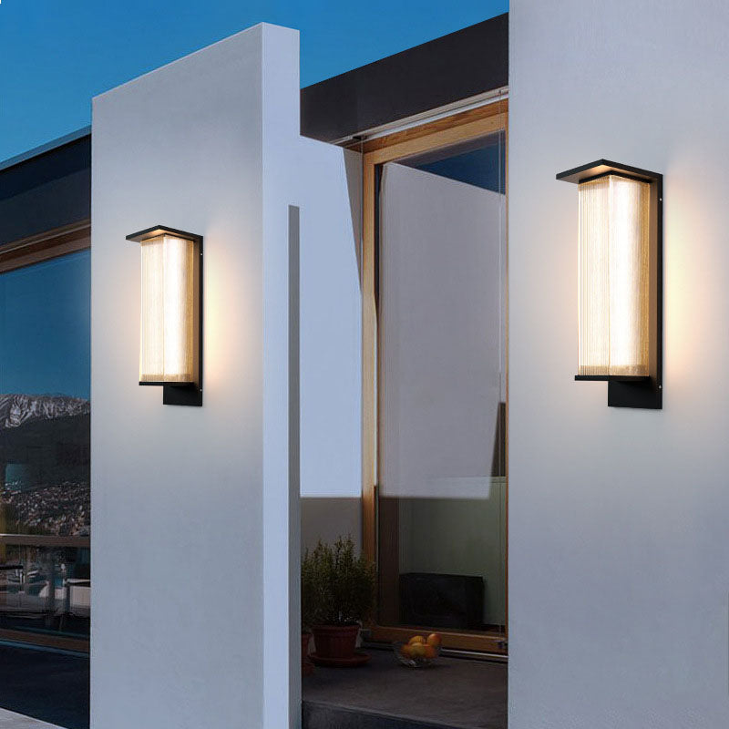 Contemporary Rectangular Solar LED Wall Sconce 1-Light