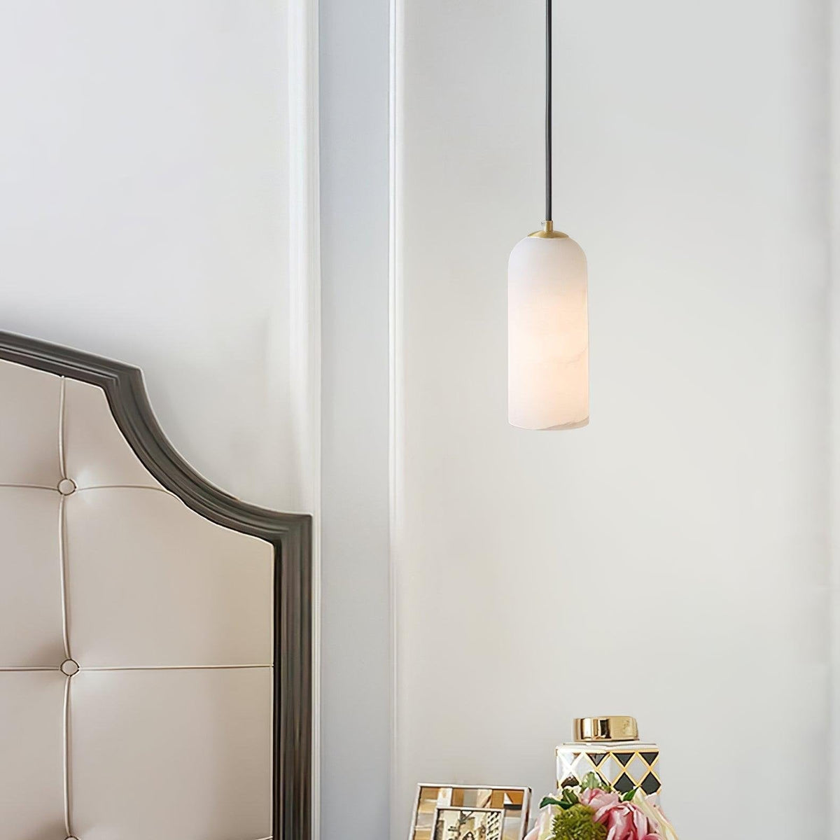 Contemporary Alabaster Single-Drop Design Pendant Light 1-Light