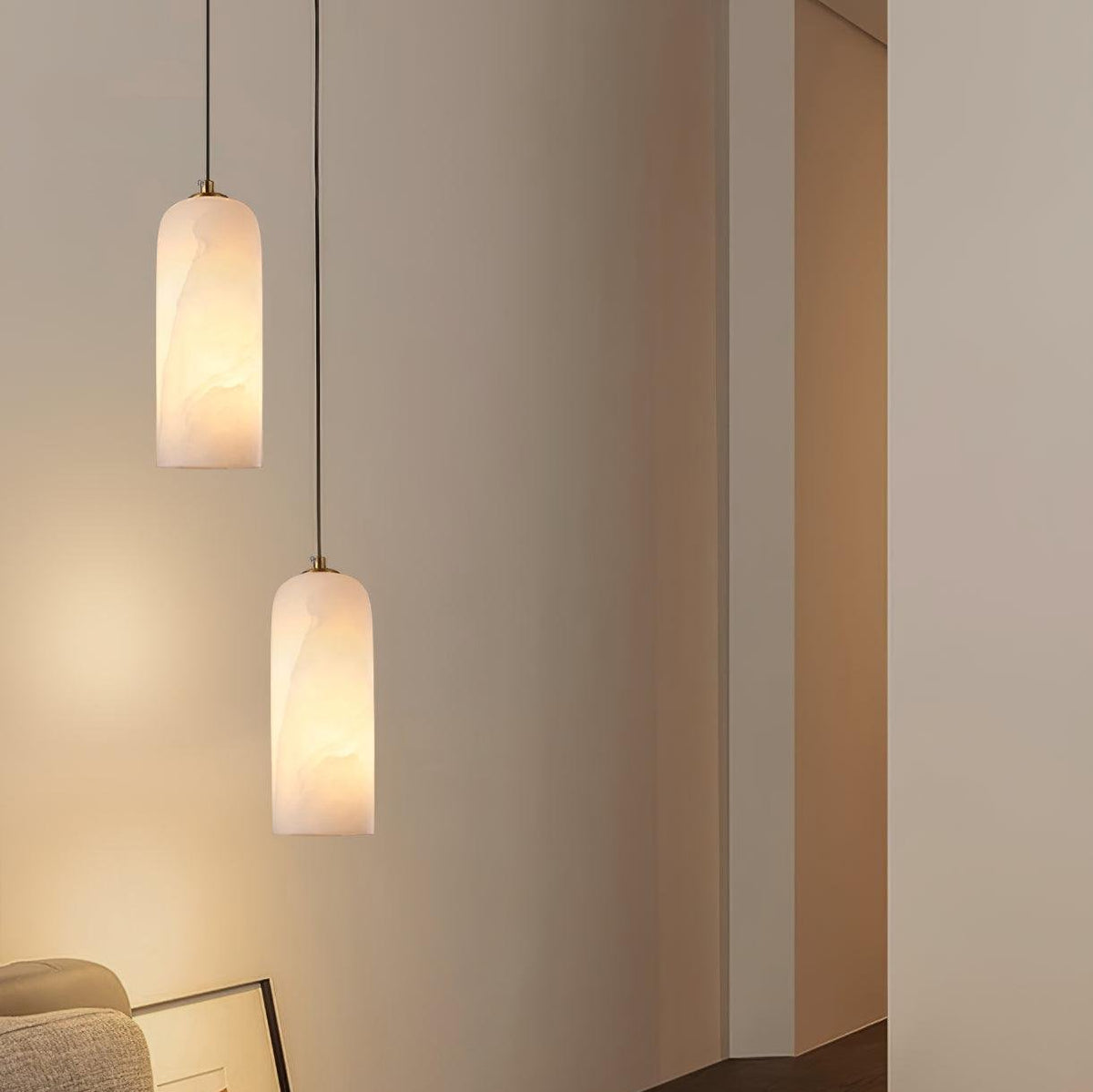 Contemporary Alabaster Single-Drop Design Pendant Light 1-Light