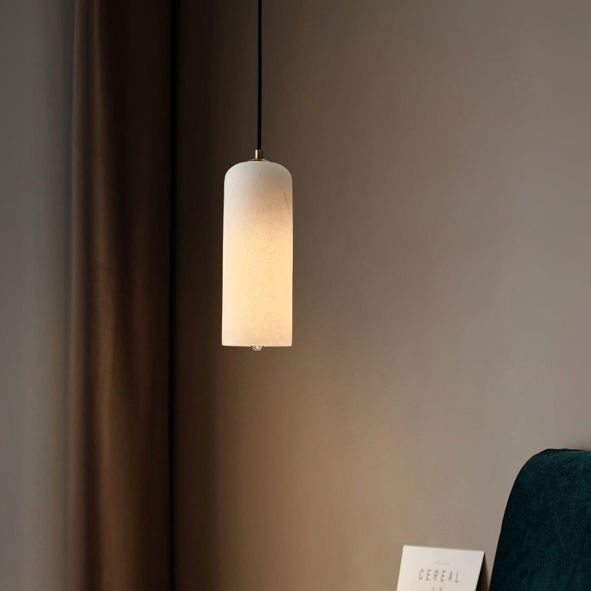 Contemporary Alabaster Single-Drop Design Pendant Light 1-Light