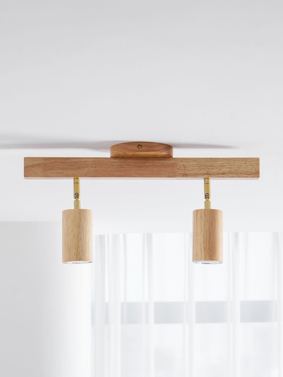 Japanese Wooden Adjustable LED Spotlight 1-Light