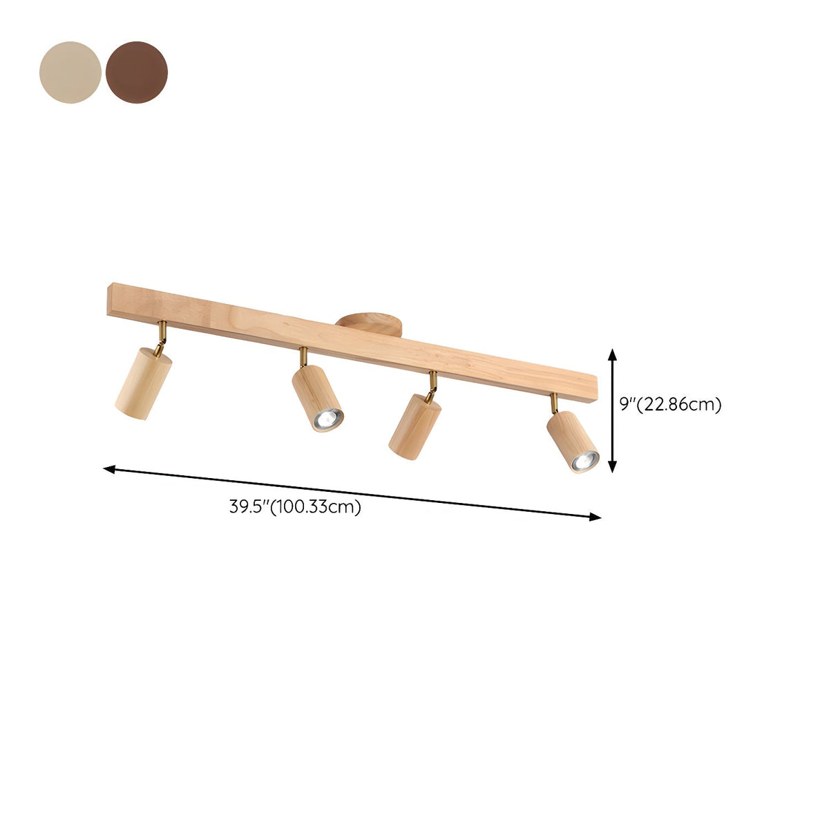 Japanese Wooden Adjustable LED Spotlight 1-Light