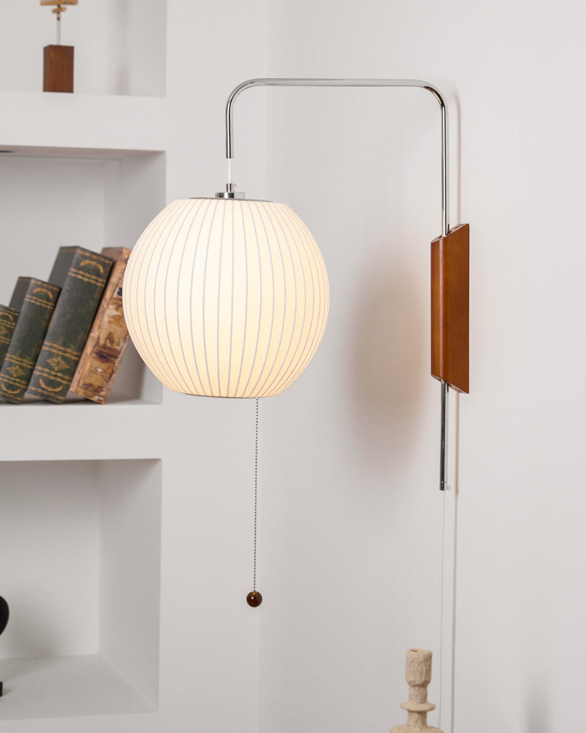 Contemporary Polymer Pull Chain Wall Light 1-Light