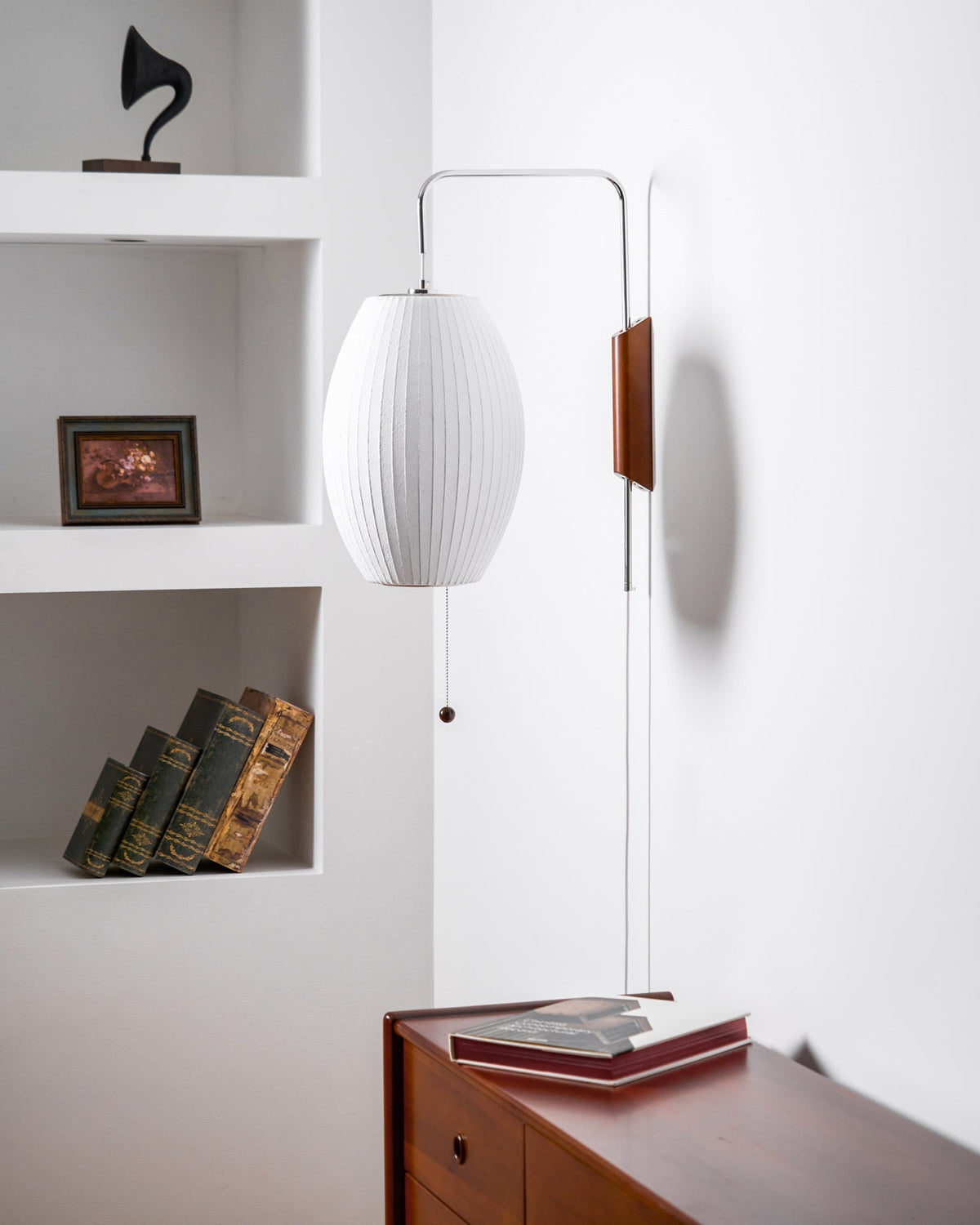 Contemporary Polymer Pull Chain Wall Light 1-Light