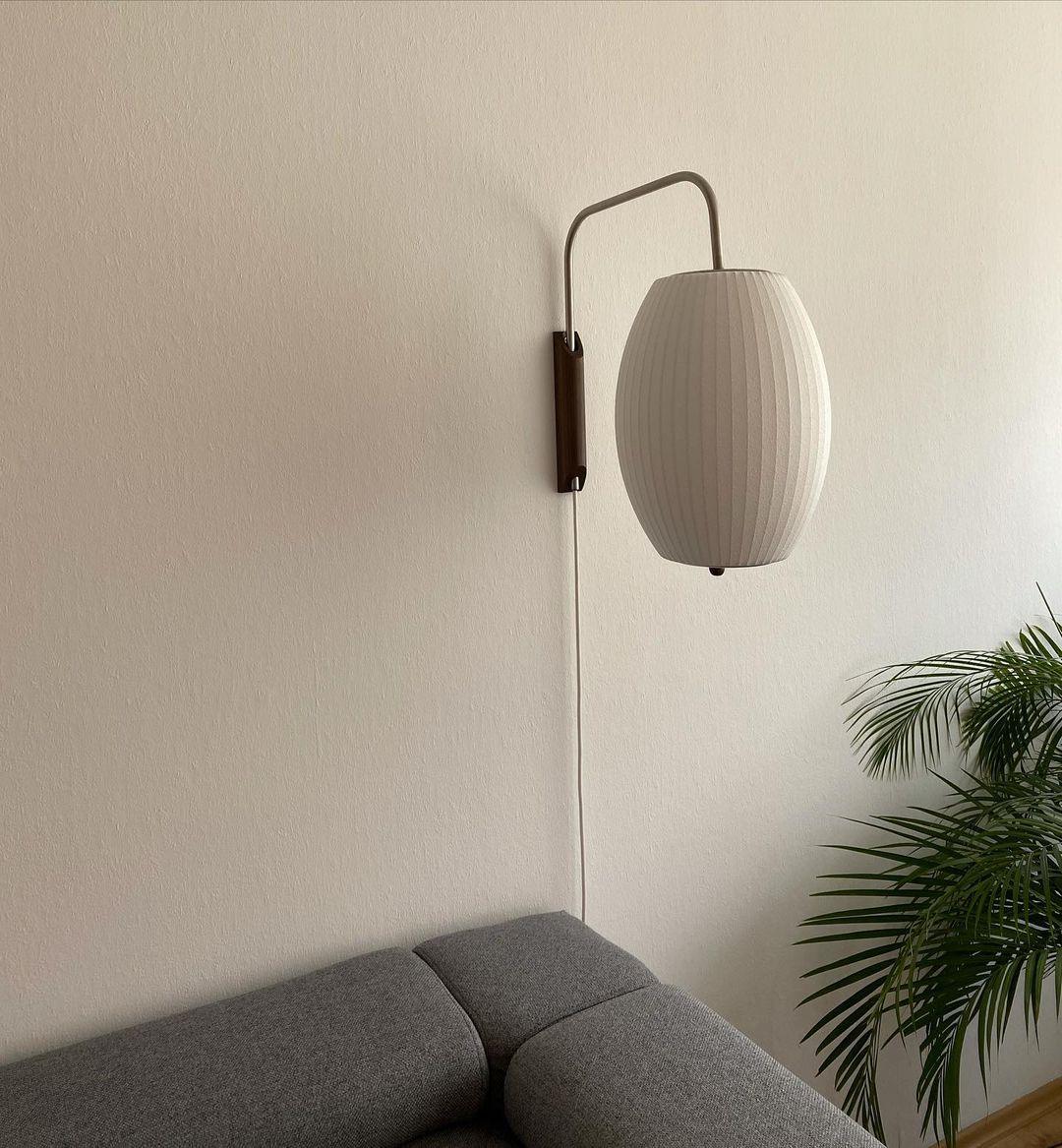 Contemporary Polymer Pull Chain Wall Light 1-Light