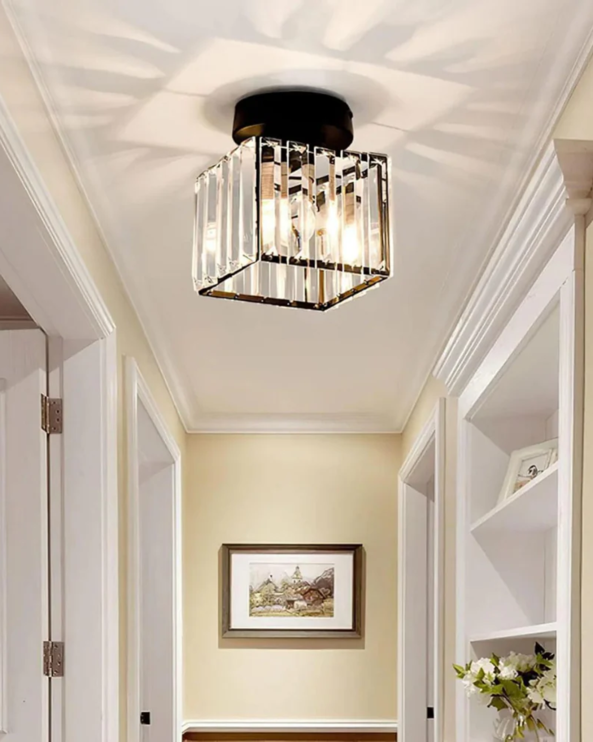 Contemporary Glass Square Ceiling Light 1-Light