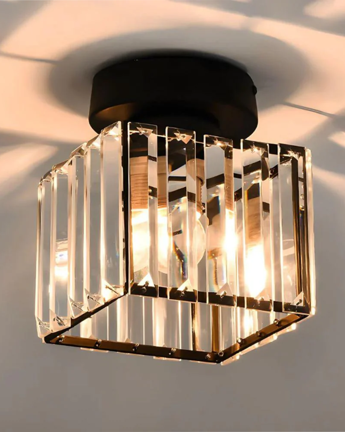 Contemporary Glass Square Ceiling Light 1-Light