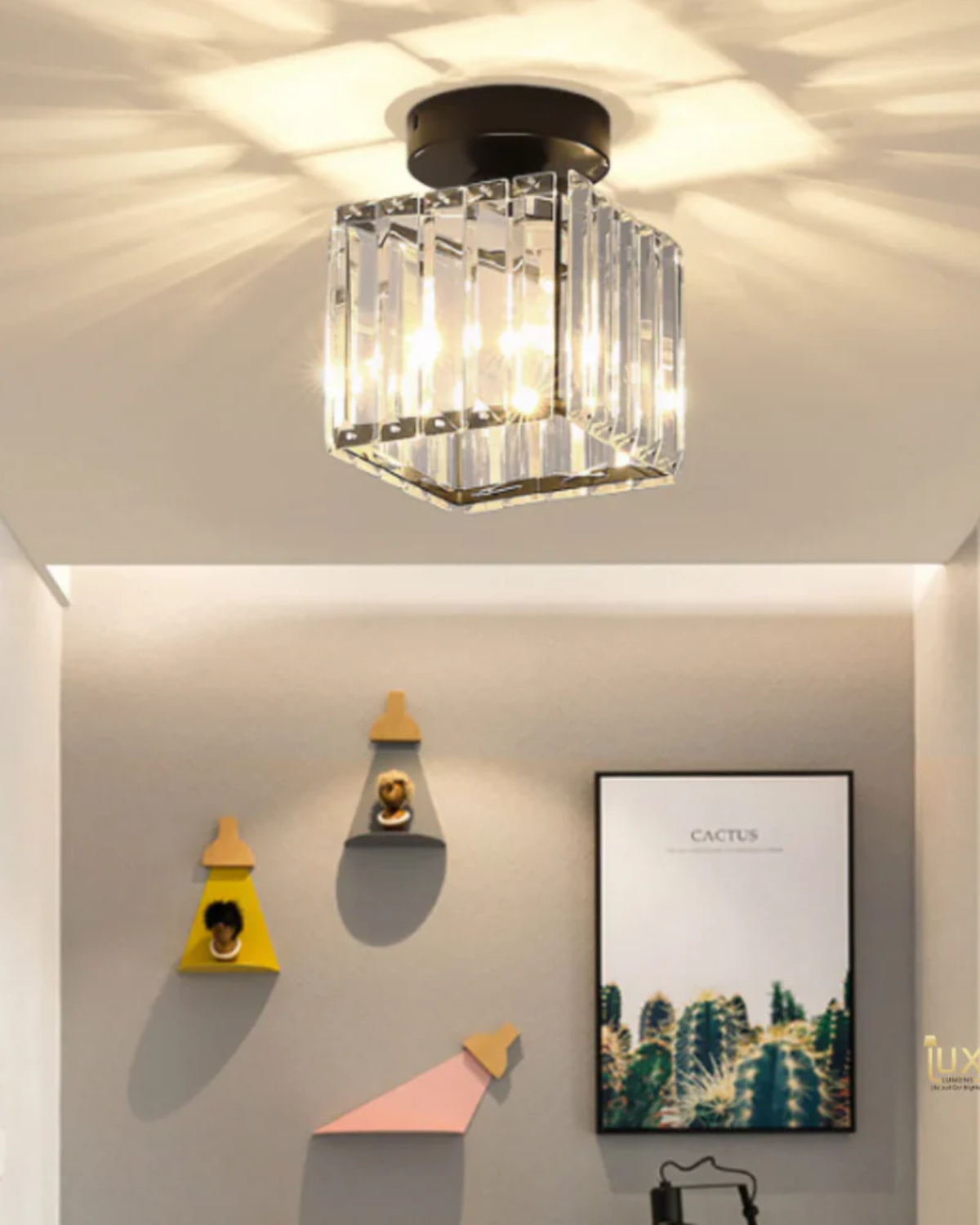 Contemporary Glass Square Ceiling Light 1-Light