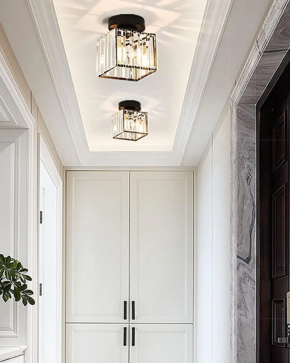 Contemporary Glass Square Ceiling Light 1-Light