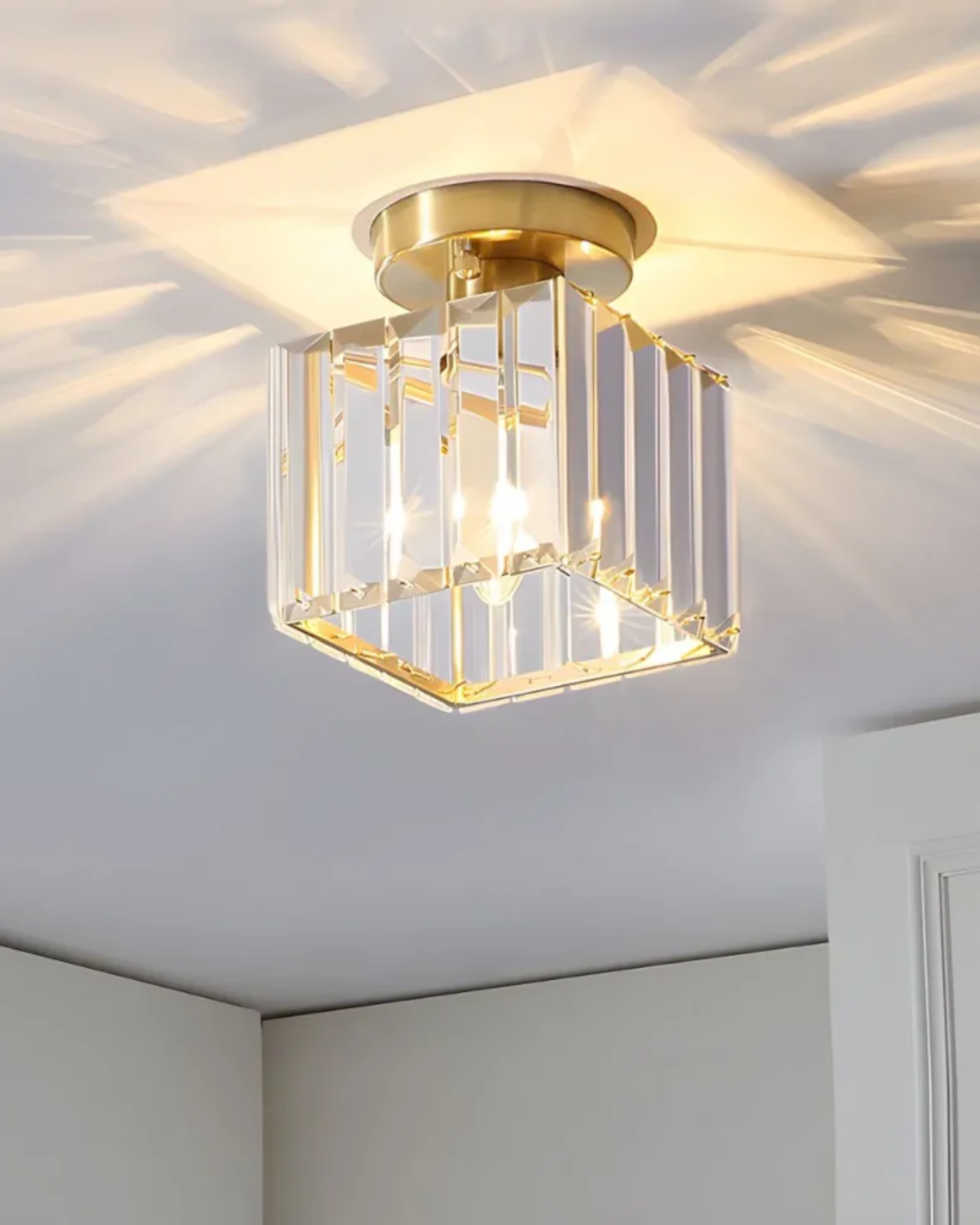 Contemporary Glass Square Ceiling Light 1-Light