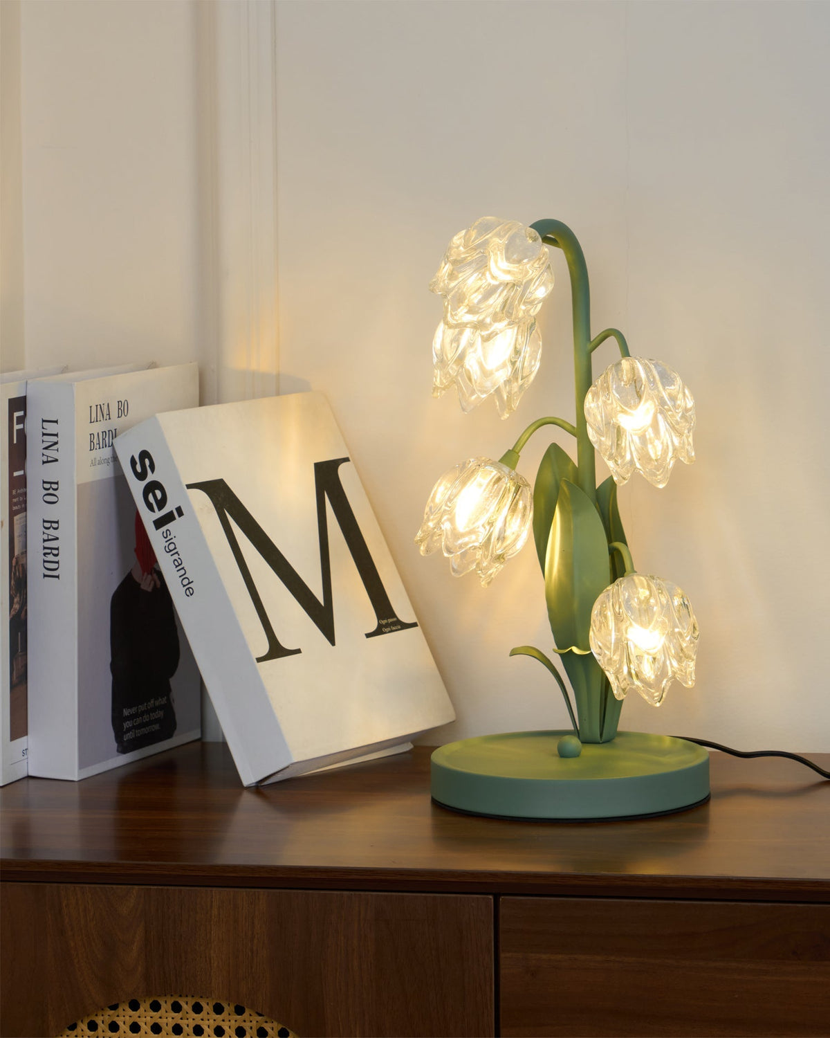 Contemporary Glass Multi-Light Stem Table Lamp 1-Light