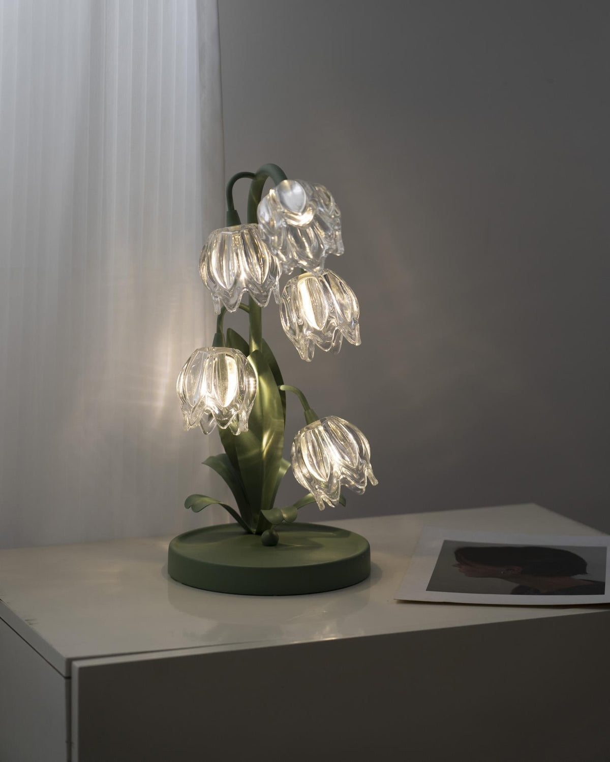 Contemporary Glass Multi-Light Stem Table Lamp 1-Light