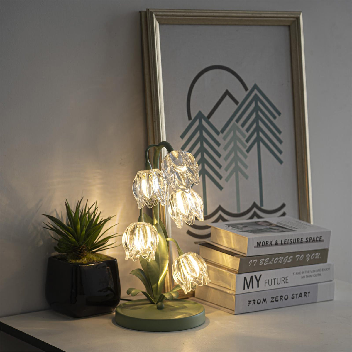 Contemporary Glass Multi-Light Stem Table Lamp 1-Light