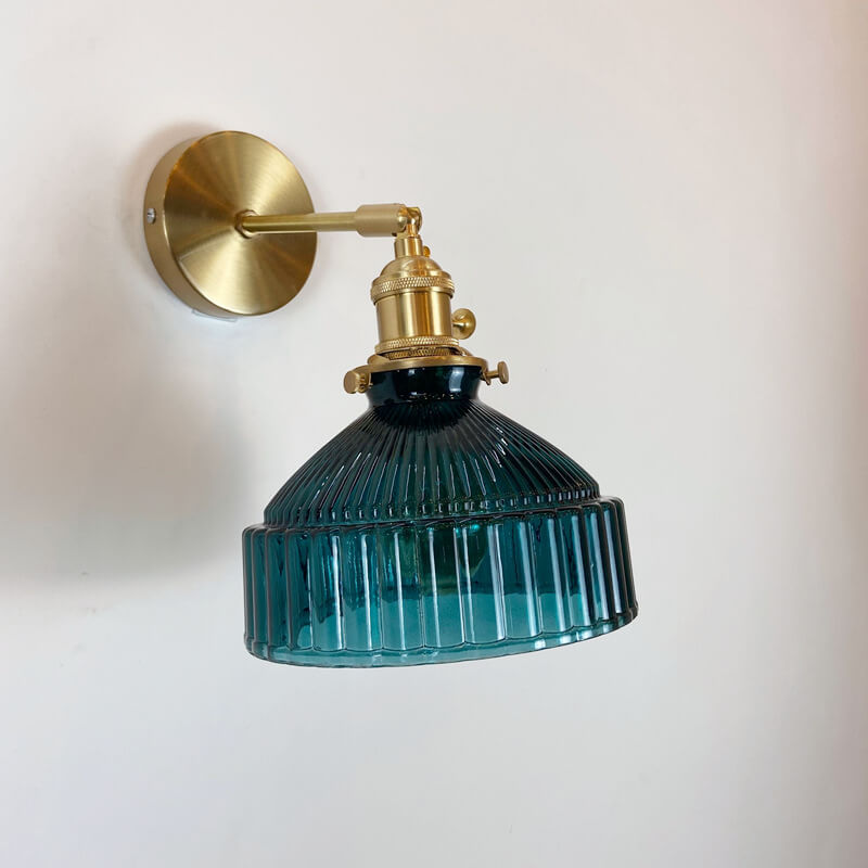 Scandinavian Brass Glass Dome Wall Sconce Lamp 1-Light