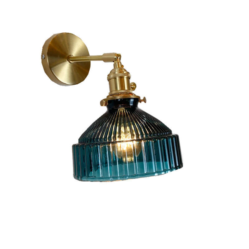 Scandinavian Brass Glass Dome Wall Sconce Lamp 1-Light