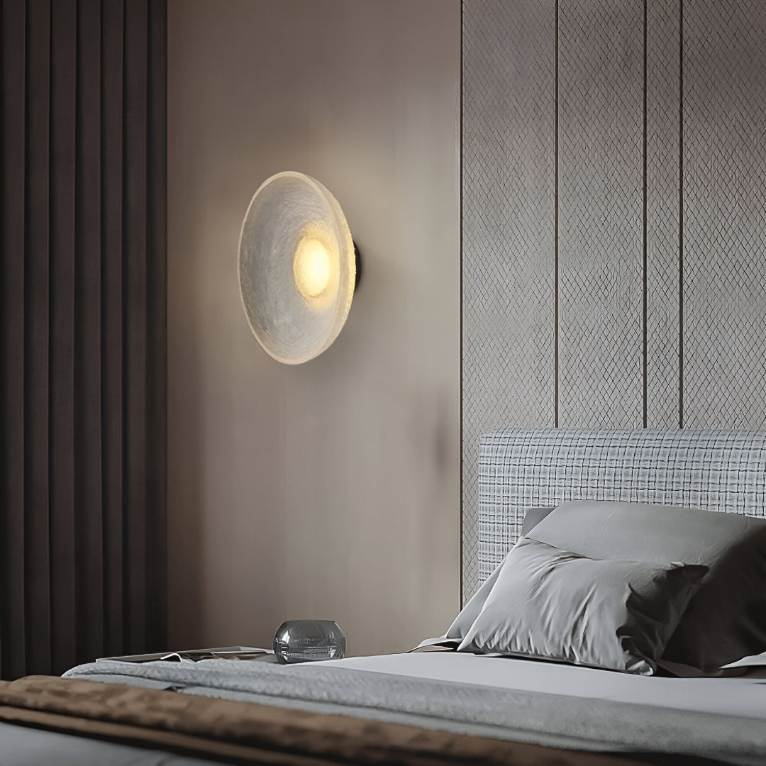 Contemporary Minimalist Resin Round Wall Sconce LED 1-Light