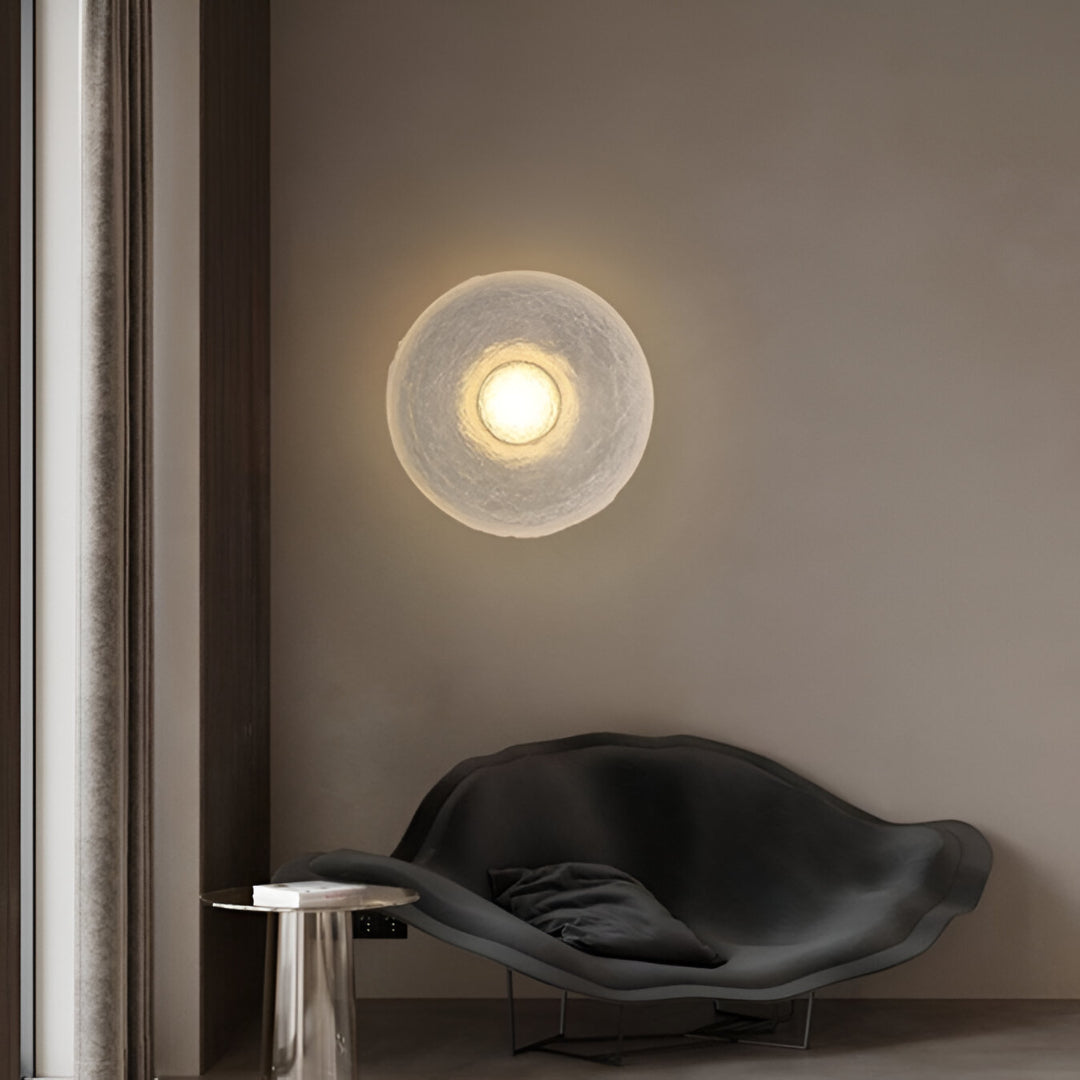Contemporary Minimalist Resin Round Wall Sconce LED 1-Light