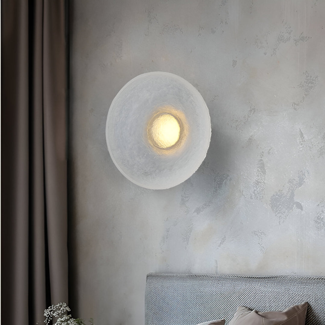 Contemporary Minimalist Resin Round Wall Sconce LED 1-Light