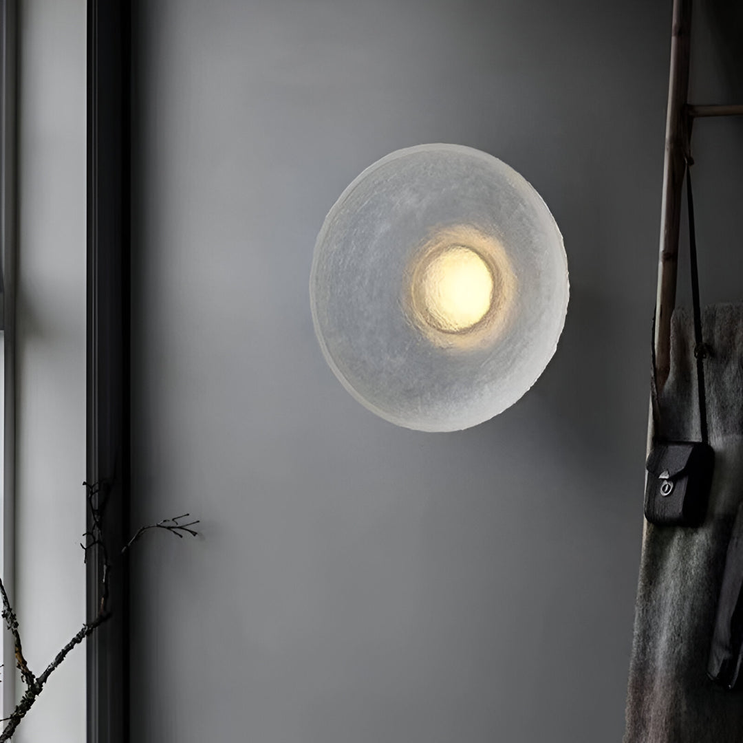 Contemporary Minimalist Resin Round Wall Sconce LED 1-Light