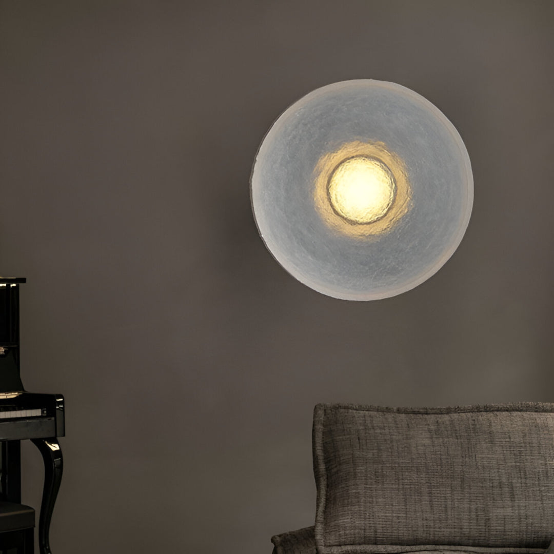 Contemporary Minimalist Resin Round Wall Sconce LED 1-Light