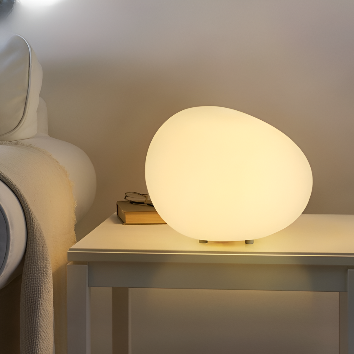 Scandinavian Stone-Shaped LED Table Lamp 1-Light