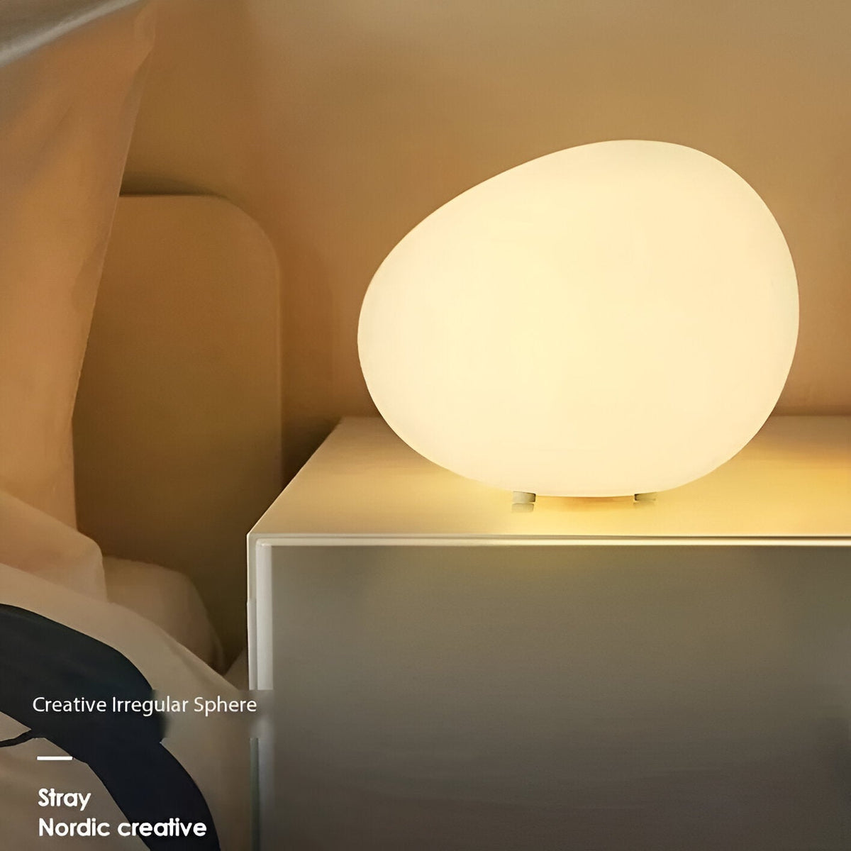 Scandinavian Stone-Shaped LED Table Lamp 1-Light
