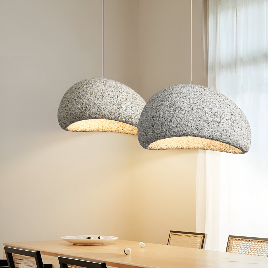 Wabi-Sabi Polystyrene Spherical Dome Pendant Light 1-Light