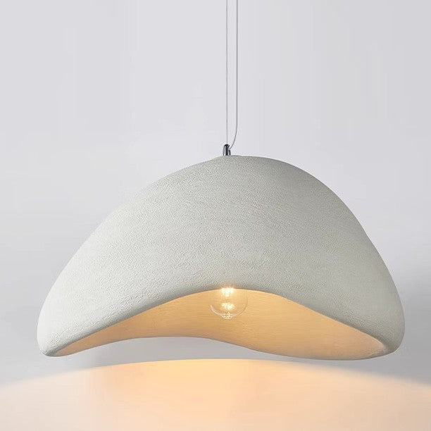Japandi Polystyrene Textured Shade Pendant Light 1-Light
