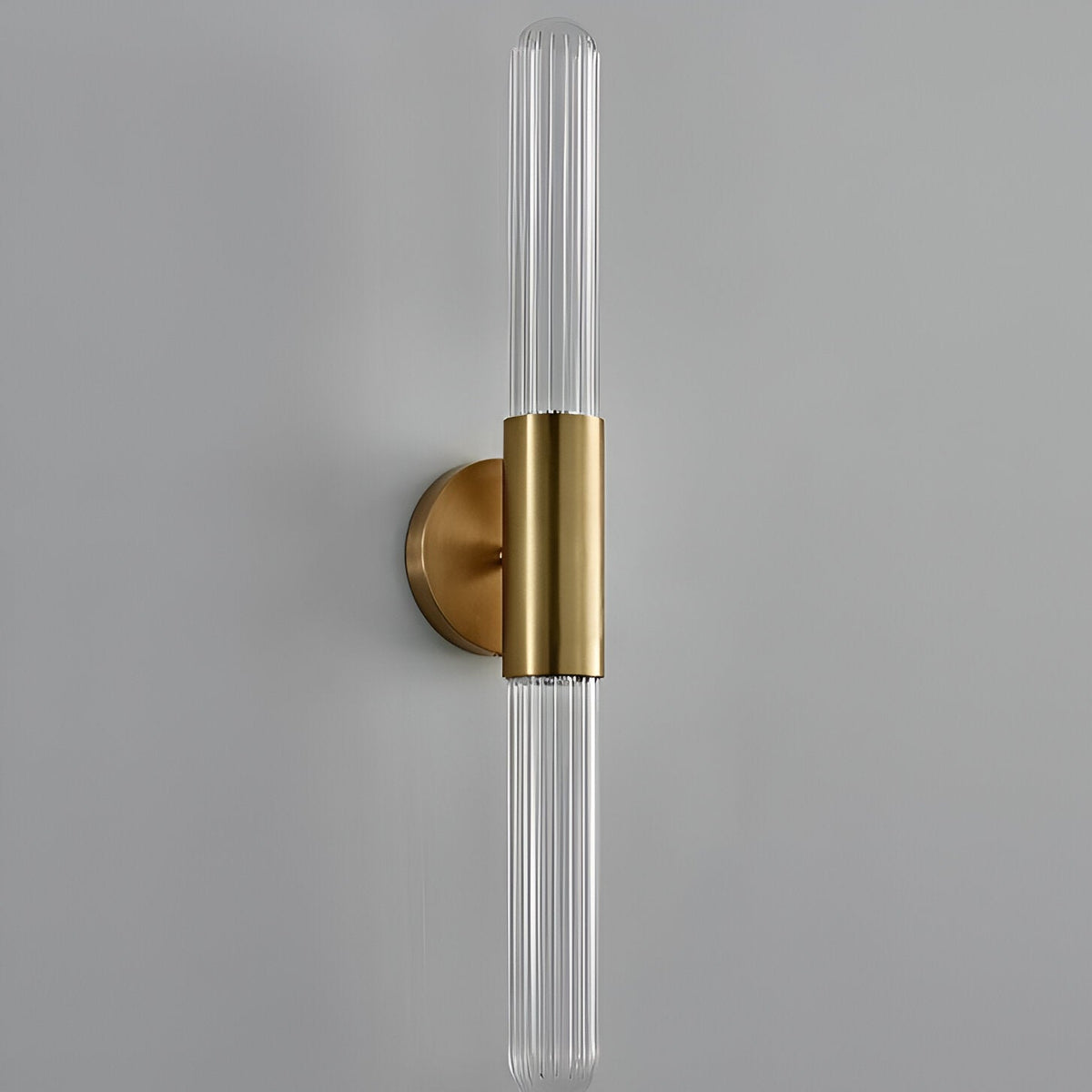 Scandinavian Water-Ripple Glass Brass Wall Sconce LED 1-Light