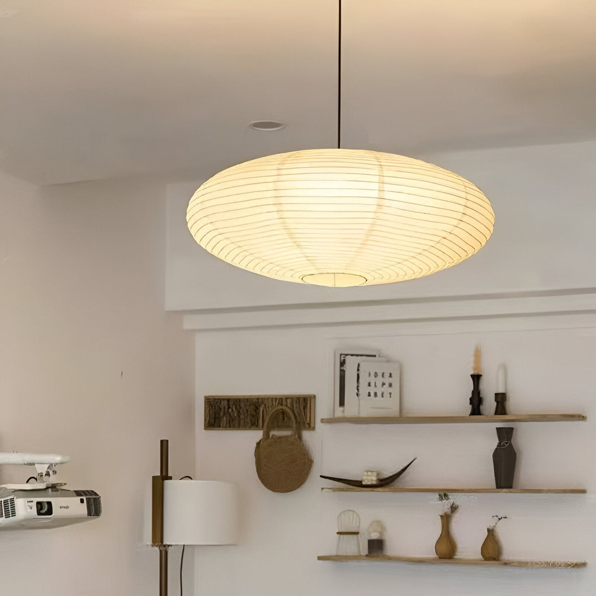 Japandi Paper Xuan Shade Pendant Light 1-Light