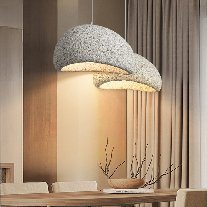 Wabi-Sabi Polystyrene Spherical Dome Pendant Light 1-Light