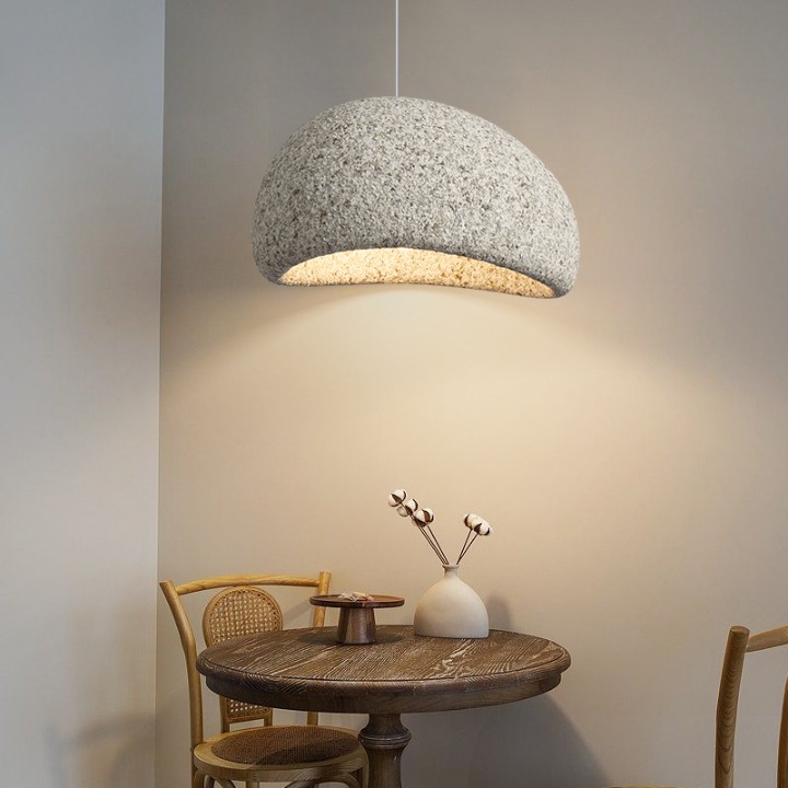 Wabi-Sabi Polystyrene Spherical Dome Pendant Light 1-Light