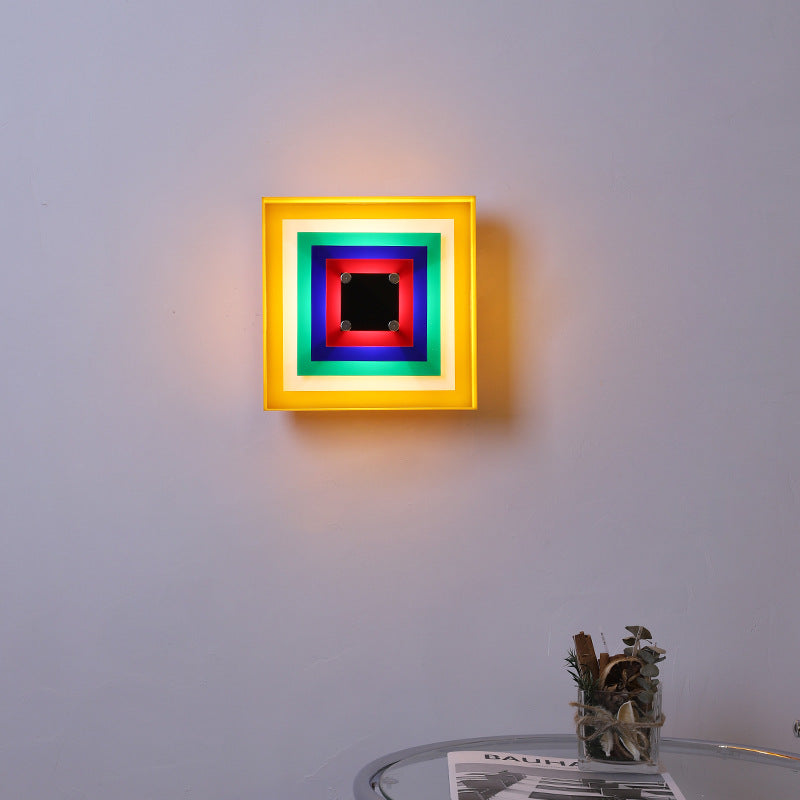 Memphis Bauhaus-Inspired Square Wall Sconce LED 1-Light