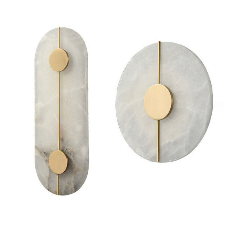 Modern Scandinavian Marble Round Wall Sconce LED 1-Light
