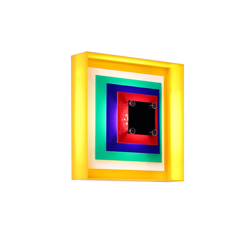 Memphis Bauhaus-Inspired Square Wall Sconce LED 1-Light