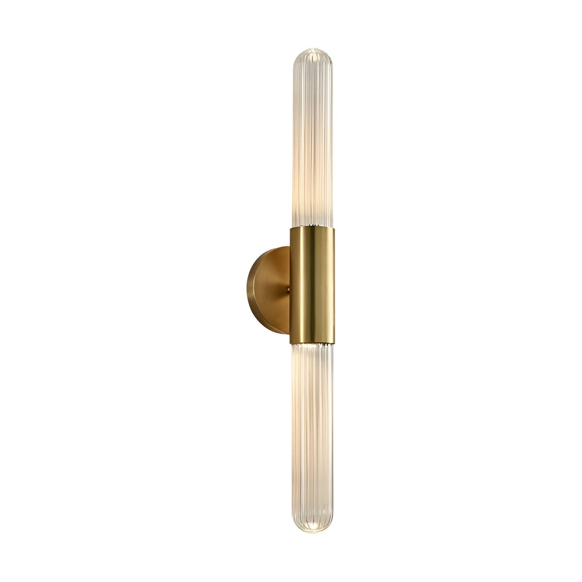 Scandinavian Water-Ripple Glass Brass Wall Sconce LED 1-Light