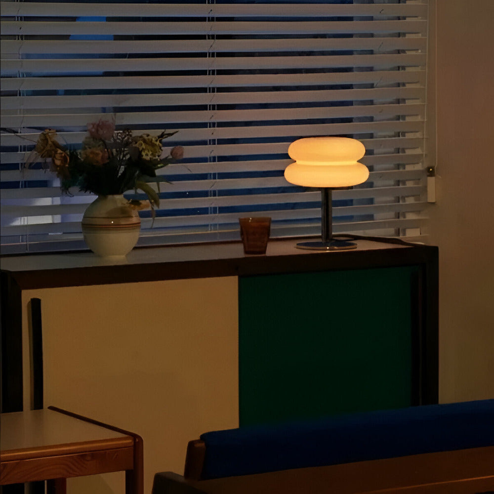 Contemporary Glass Base Table Lamp 1-Light