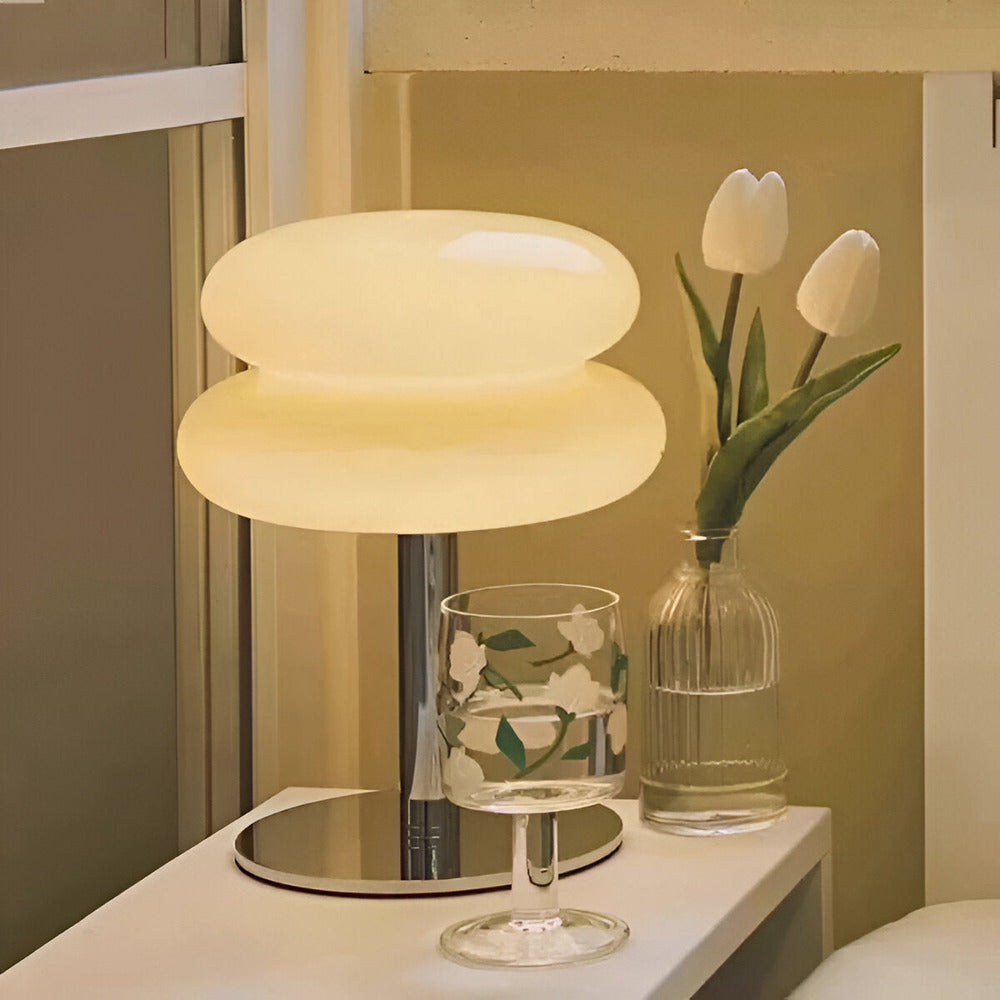 Contemporary Glass Base Table Lamp 1-Light