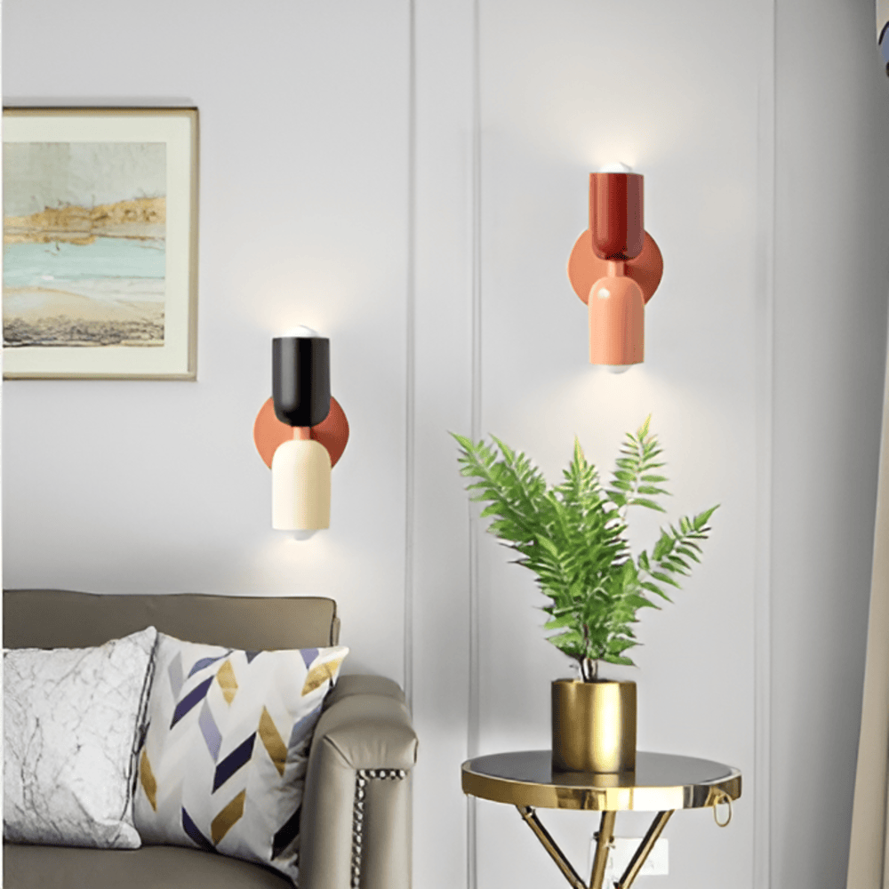 Contemporary Iron Round Backplate Wall Light 1-Light
