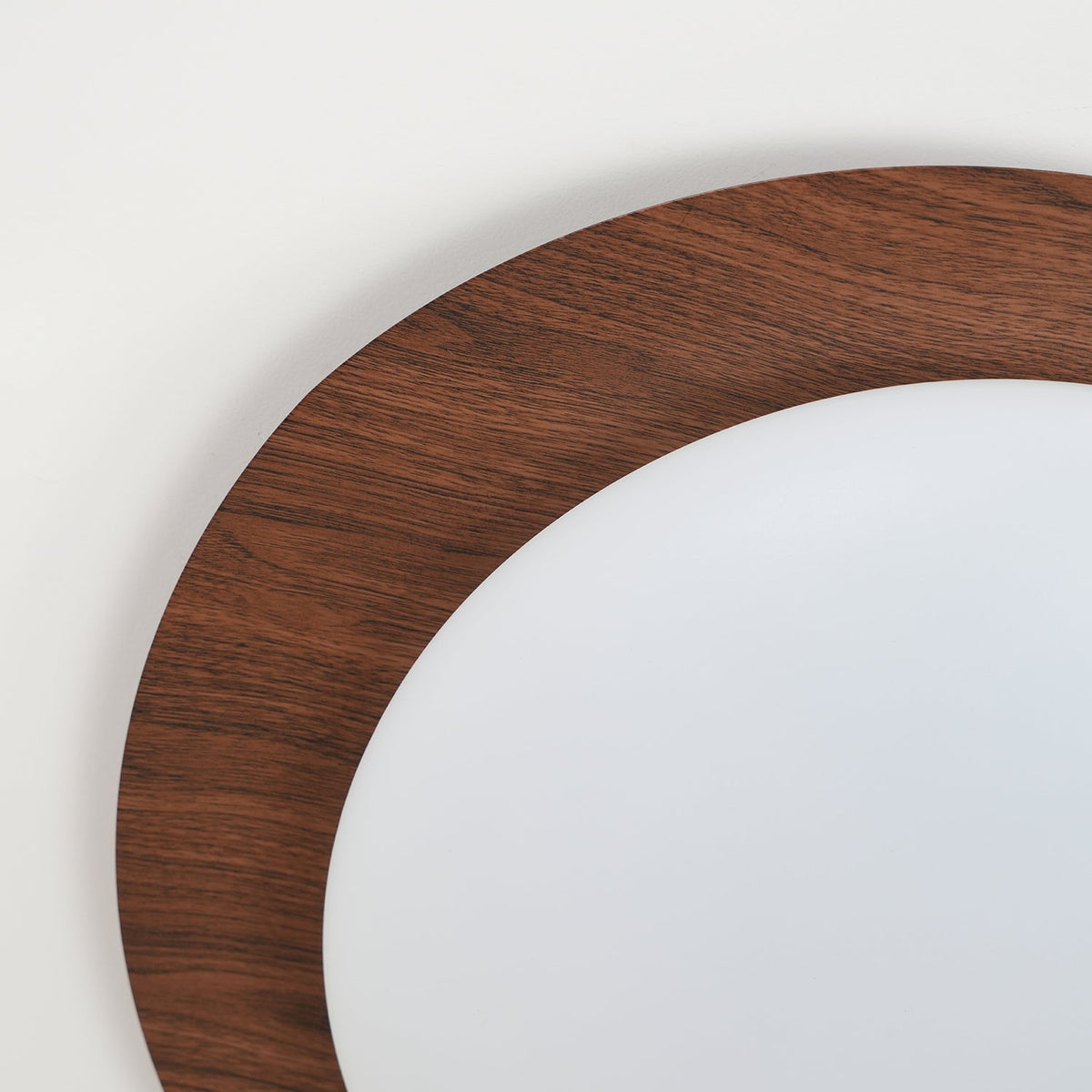 Contemporary Iron Wood-Trim Rim Ceiling Light 1-Light