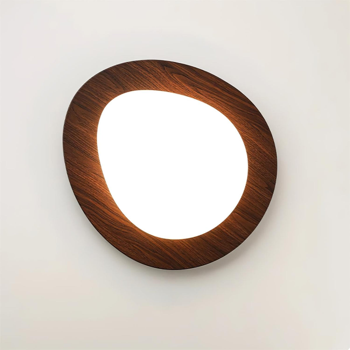 Contemporary Iron Wood-Trim Rim Ceiling Light 1-Light