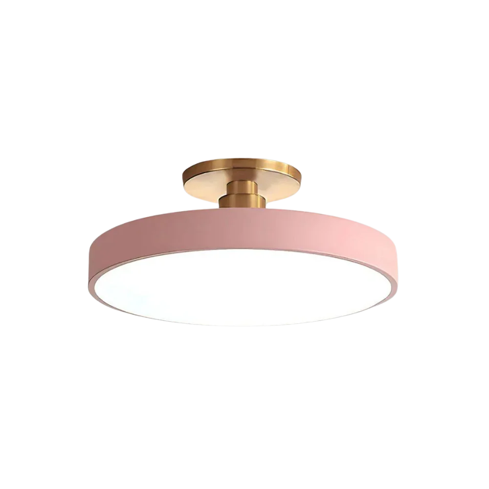 Contemporary Brass Round LED Ceiling Light 1-Light