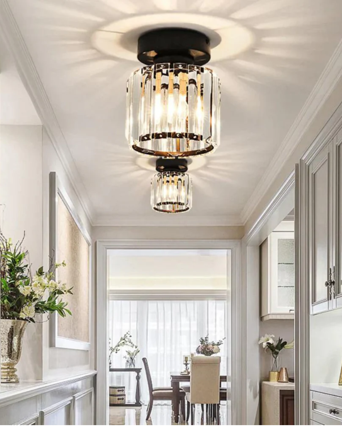 Contemporary Glass Square Ceiling Light 1-Light