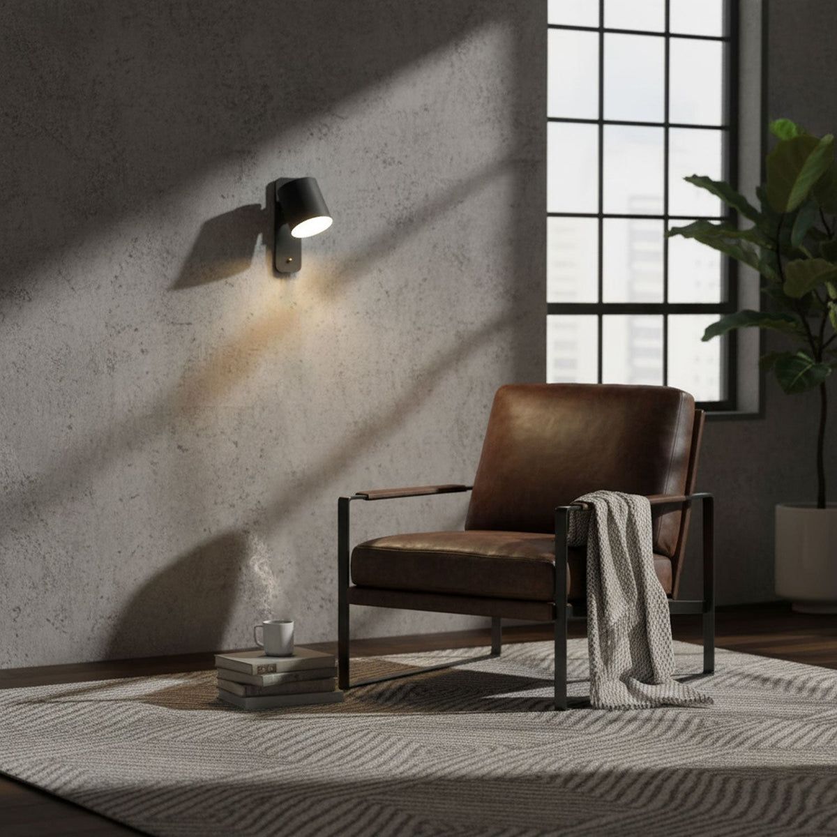 Contemporary Minimalist Rotatable Cylinder LED Wall Sconce 1-Light