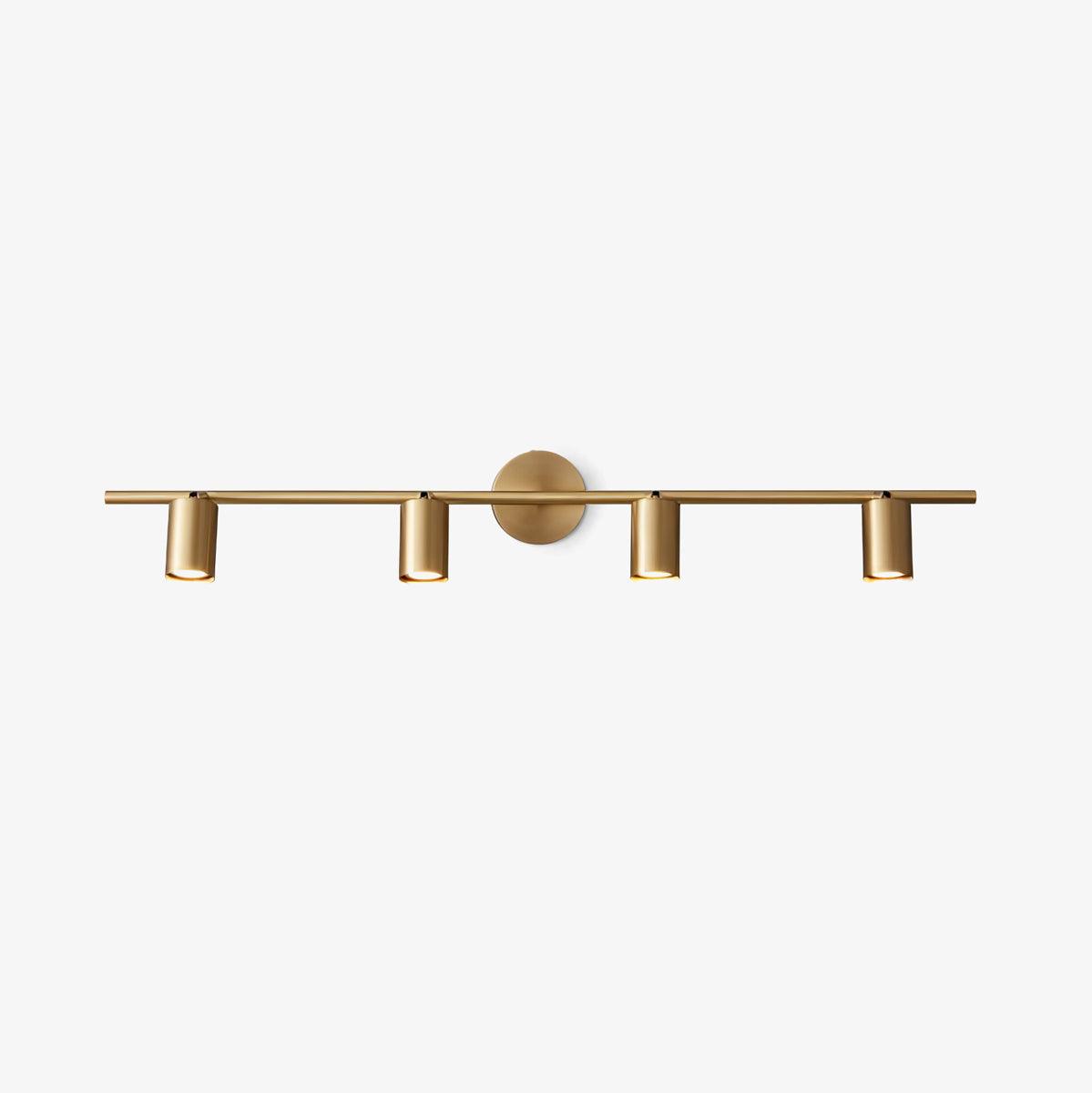 Contemporary Brass Double Cylinder Adjustable Wall Spotlight