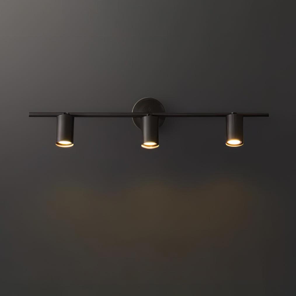Contemporary Brass Double Cylinder Adjustable Wall Spotlight
